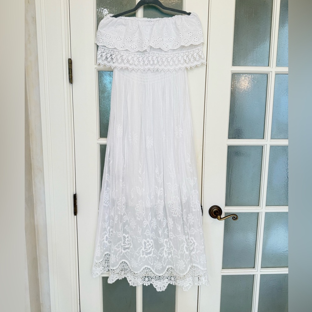 White Eyelet Off-Shoulder Dress